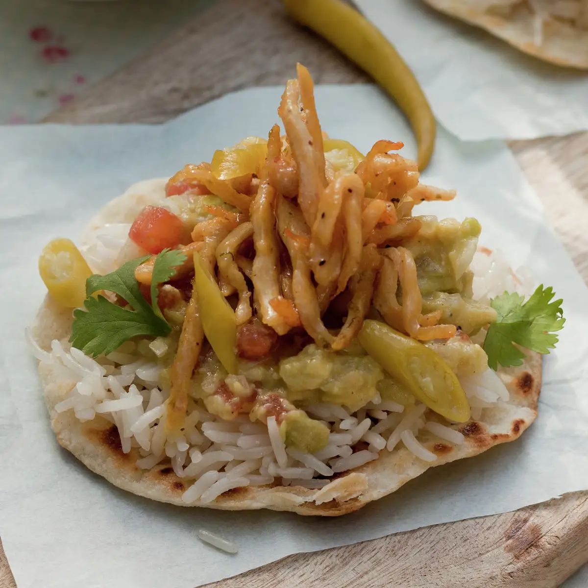 TORTITAS CON ARROZ Y POLLO