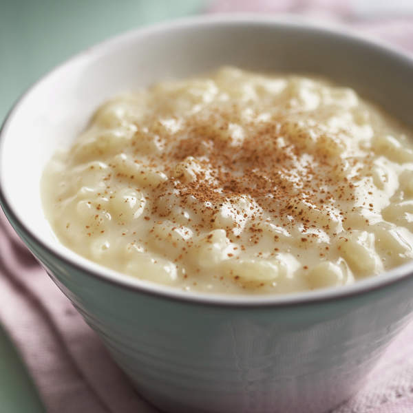 arroz con leche y chocolate blanco