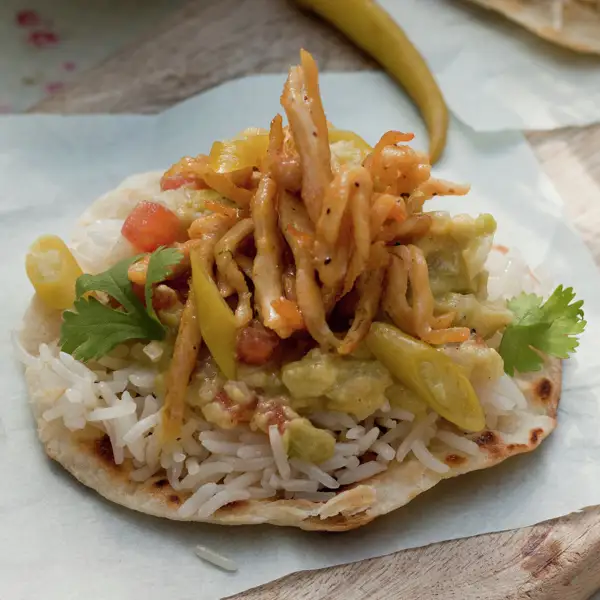 Tortitas mexicanas con pollo, aguacate, arroz... ¡y mucha chispa!